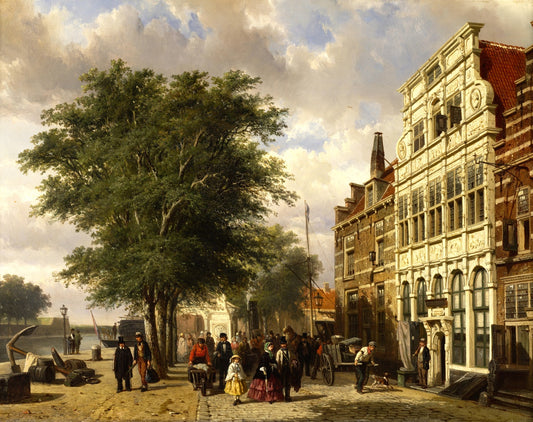 Haven van Middelburg, vintage artwork by Cornelis Springer, A3 (16x12") Poster Print