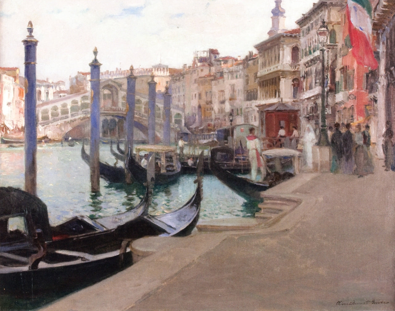 Wedding Day, Rialto Bridge, Venice by Oliver Dennett Grover,A3(16x12")Poster