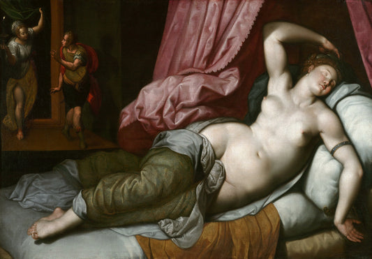 Paris Being Admitted to the Bedchamber of Helen, vintage artwork by Jacob Adriaensz. Backer, 12x8" (A4) Poster