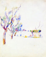 Almond Trees in Provence, vintage artwork by Paul Cezanne, 12x8" (A4) Poster