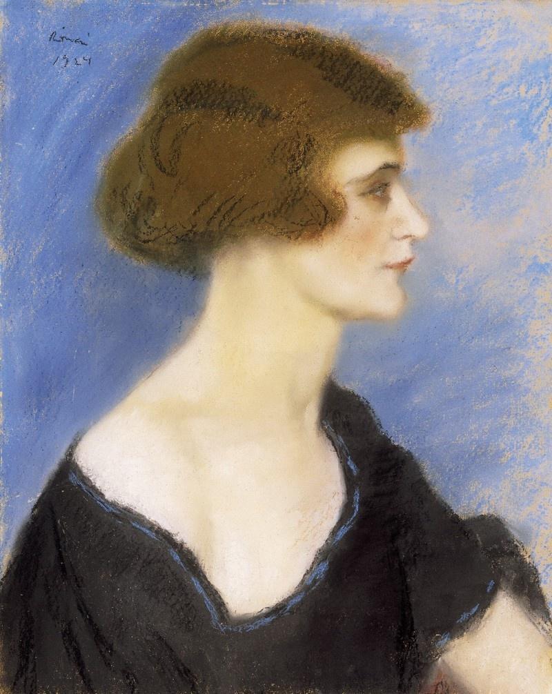 Actress, vintage artwork by József Rippl-Rónai, 12x8" (A4) Poster