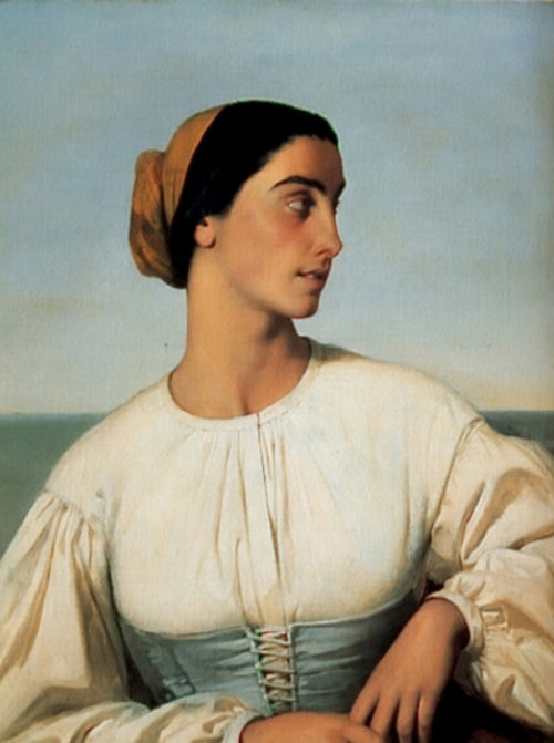Femme de Saint-Jean-de-Luz, vintage artwork by Eugène-Emmanuel Amaury-Duval, A3 (16x12") Poster Print