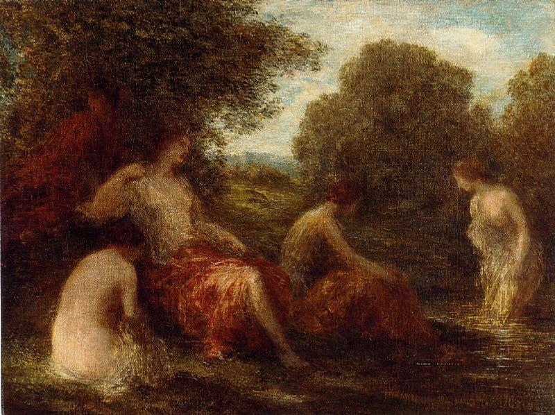 Diana and Her Handmaidens, vintage artwork by Henri Fantin-Latour, 12x8" (A4) Poster