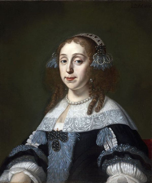 Portrait of Lucia Wybrands, vintage artwork by Lodewijk van der Helst, 12x8" (A4) Poster