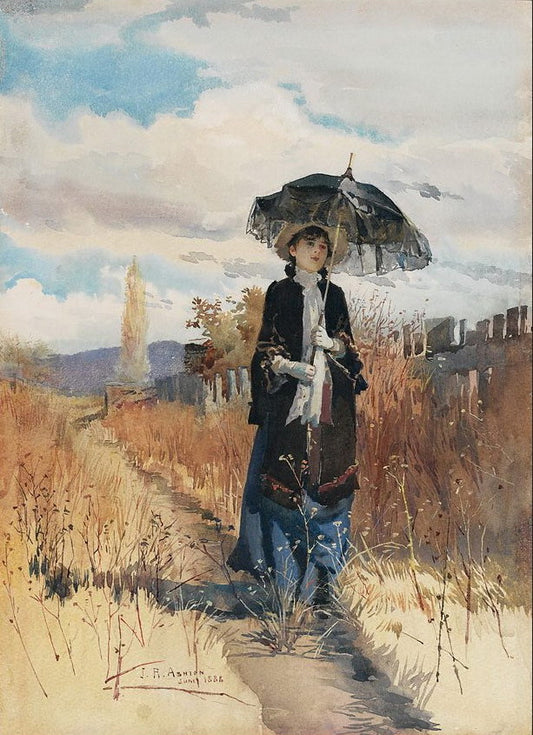 A Solitary Ramble, vintage artwork by Julian Rossi Ashton, 12x8" (A4) Poster