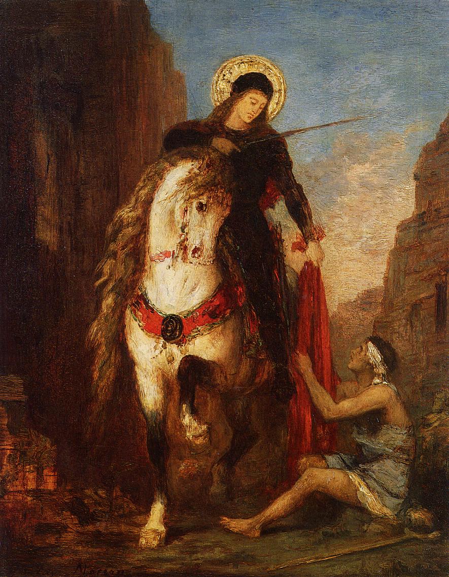 Saint Martin, vintage artwork by Gustave Moreau, 12x8" (A4) Poster