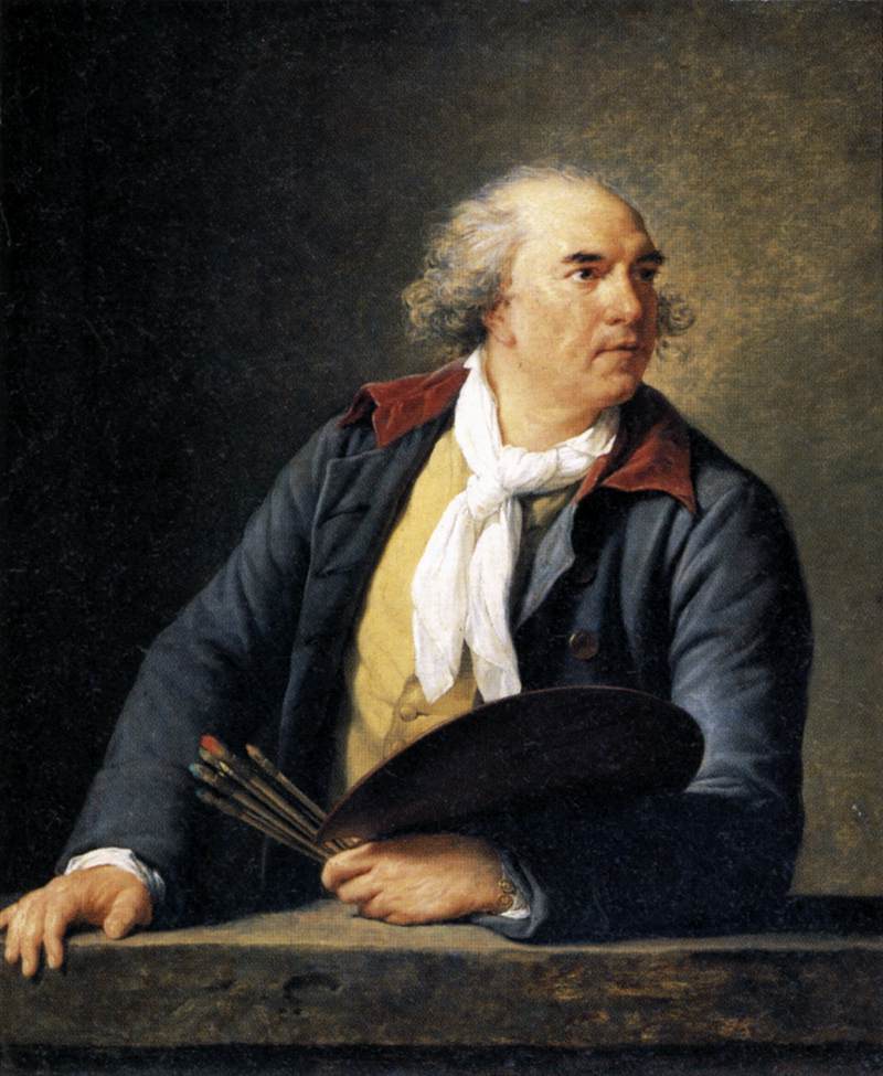 Hubert Robert, Artist, vintage artwork by Élisabeth Vigee-Lebrun, 12x8" (A4) Poster