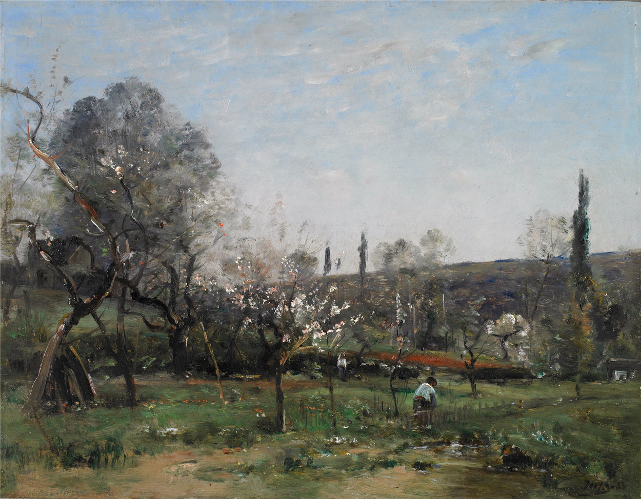 Flowering Appletrees, vintage artwork by Louis-Aime Japy, 12x8" (A4) Poster