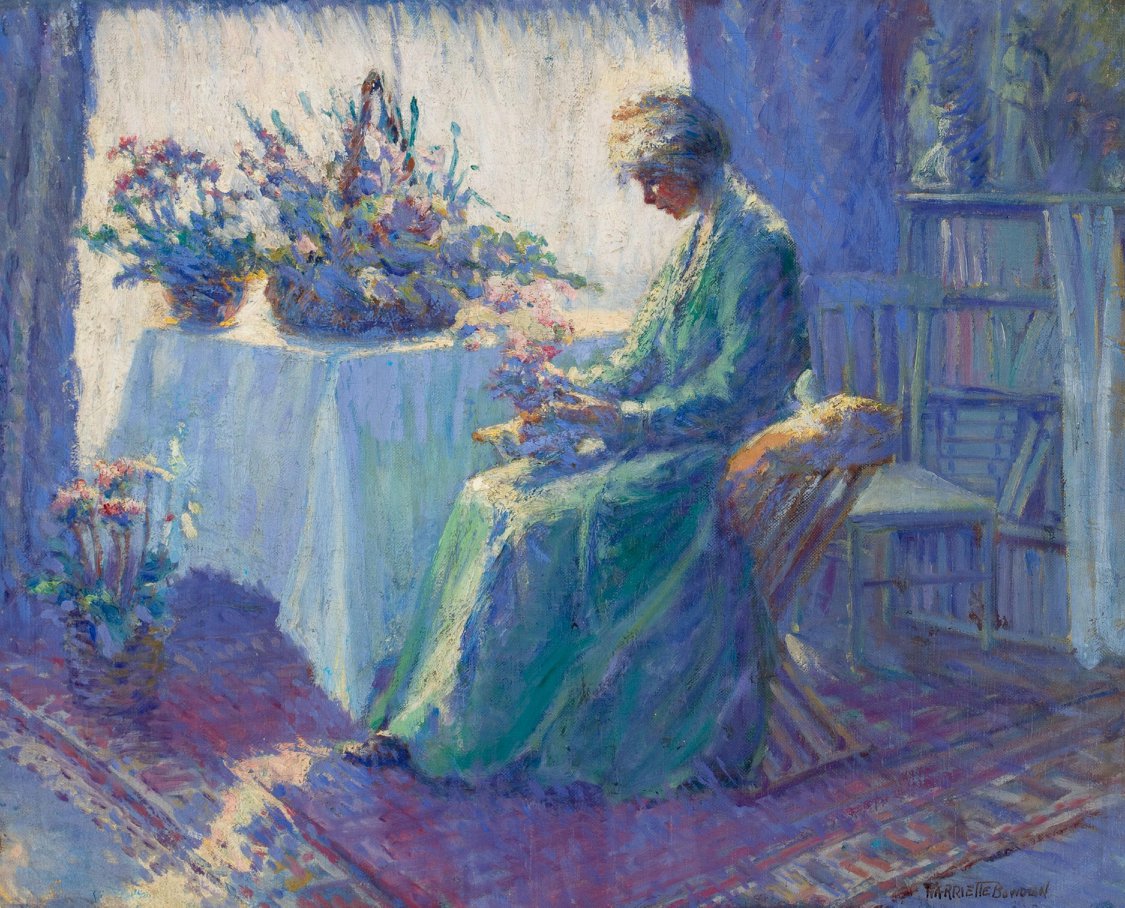 Morning Shadow and Sunlight, vintage artwork by Harriet Bowdoin, 12x8" (A4) Poster