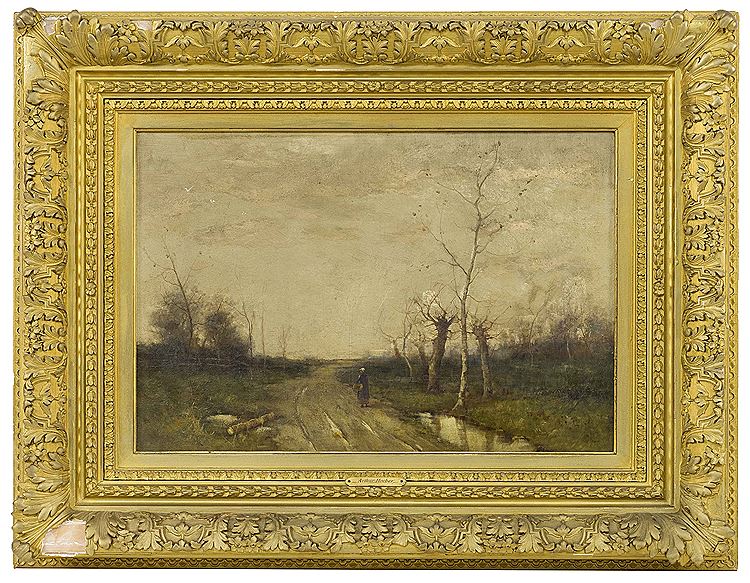 Figure on Rural Road by Arthur Hoeber,A3(16x12")Poster