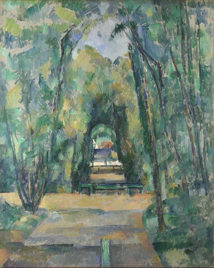 Avenue at Chantilly, vintage artwork by Paul Cezanne, 12x8