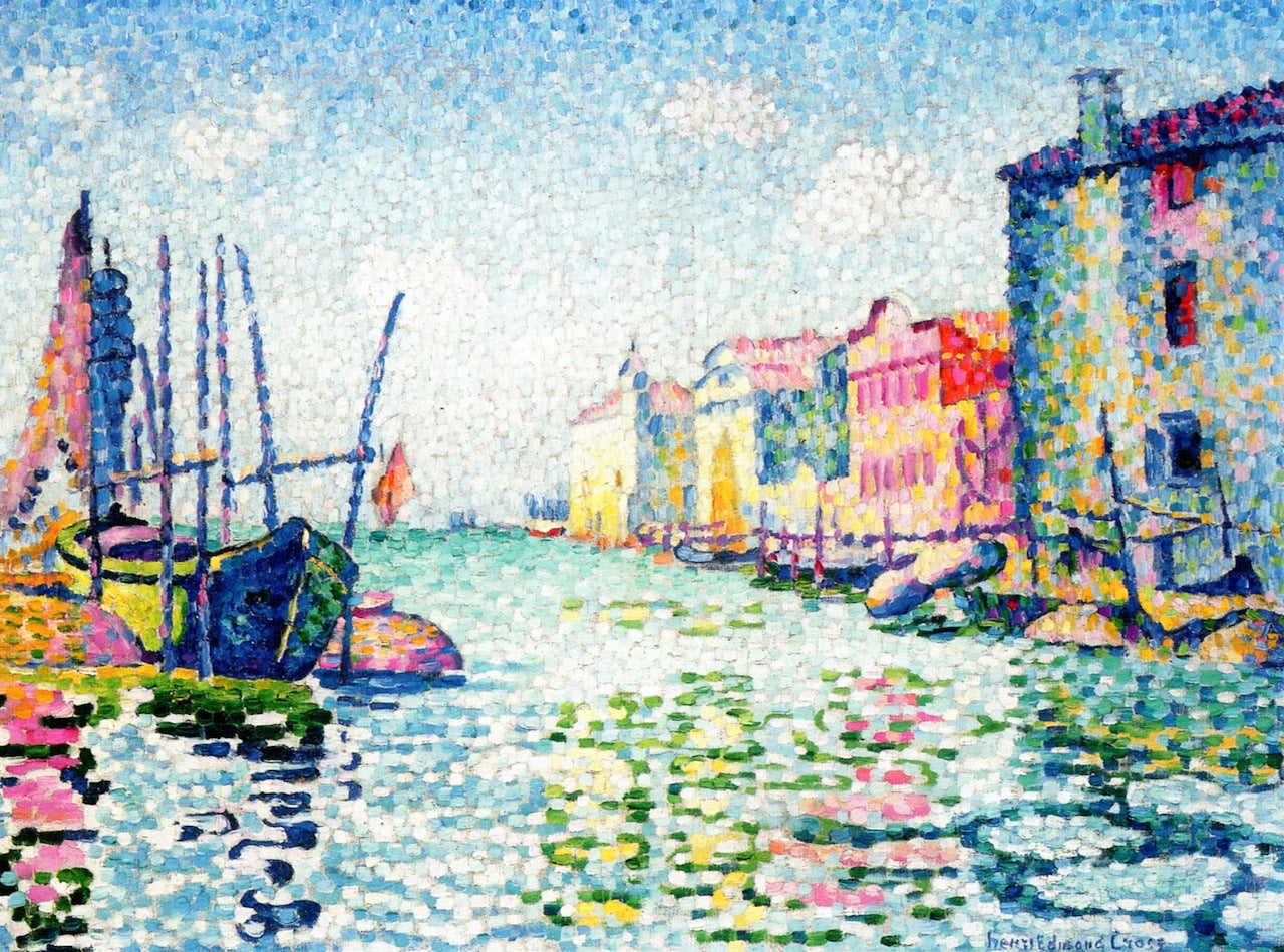 Canala Ponte Lungo, vintage artwork by Henri-Edmond Cross, 12x8" (A4) Poster