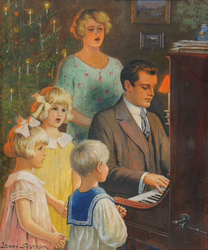 Holy Night, vintage artwork by Jenny Nyström, 12x8" (A4) Poster
