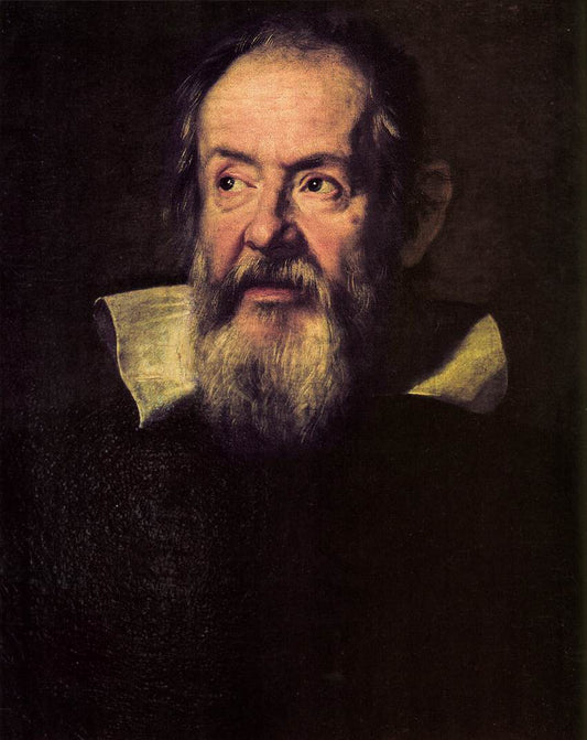 Portrait of Galileo Galilei, vintage artwork by Justus Sustermans, 12x8" (A4) Poster