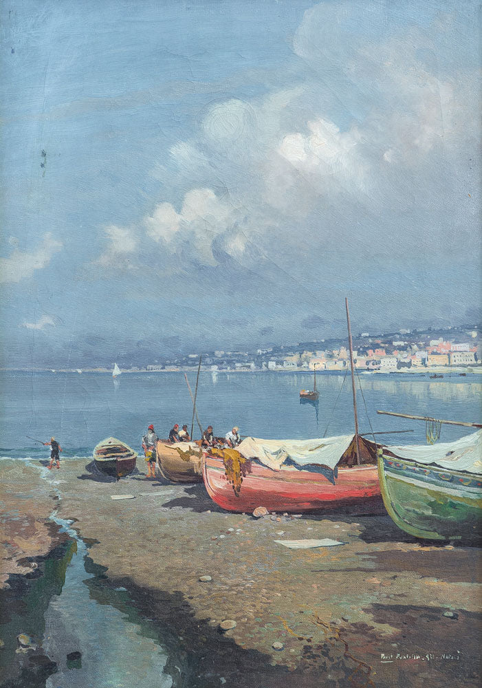 Boats on the Beach by Fausto Pratella,16x12(A3) Poster