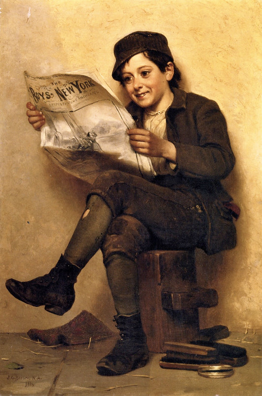 The Boys' New York, vintage artwork by John George Brown, 12x8" (A4) Poster