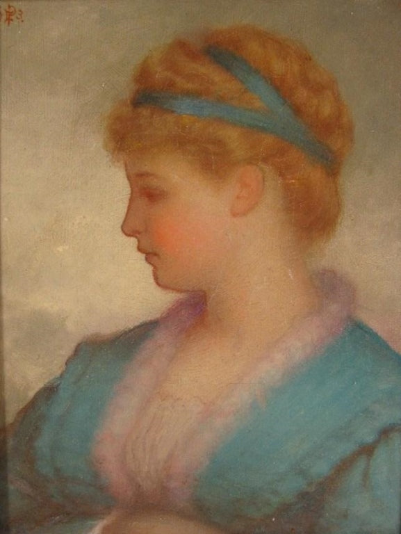 Charming Portrait, vintage artwork by Charles Sprague Pearce, 12x8" (A4) Poster