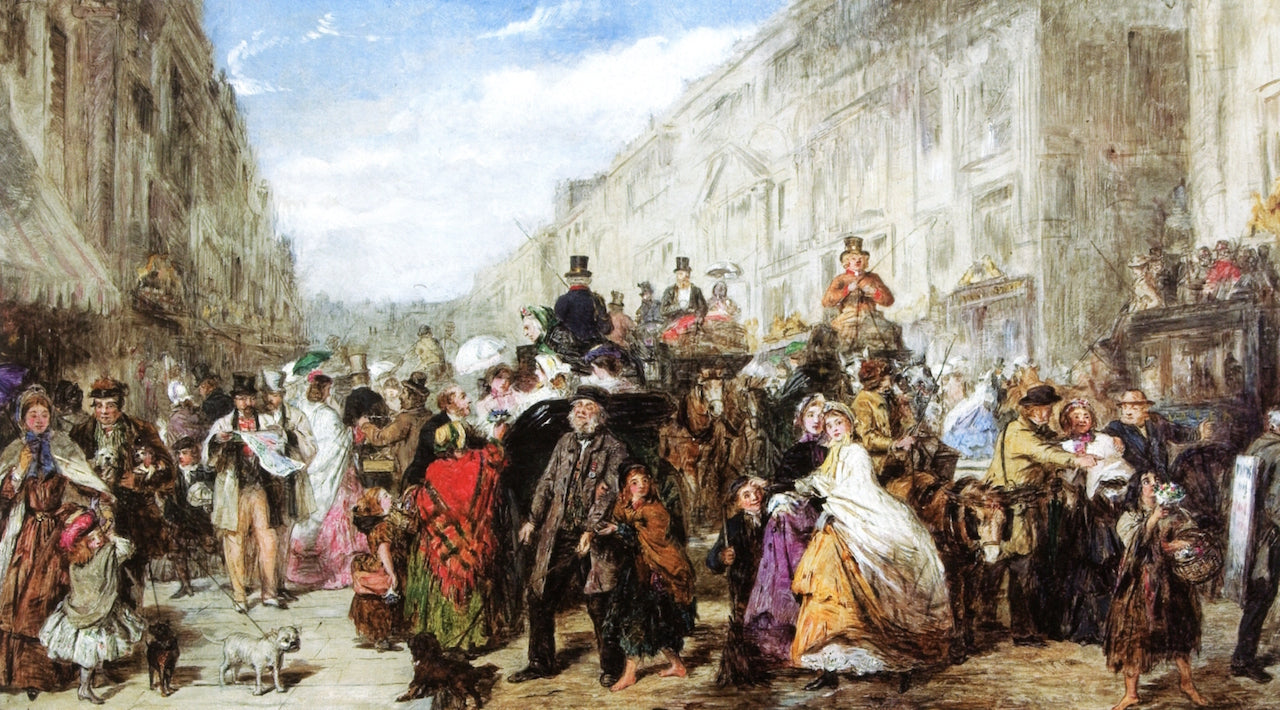 Noon - Regent Street, vintage artwork by William Powell Frith, A3 (16x12") Poster Print