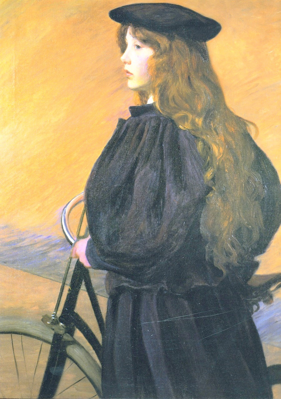 Young Bicyclist, vintage artwork by Lilla Cabot Perry, 12x8" (A4) Poster