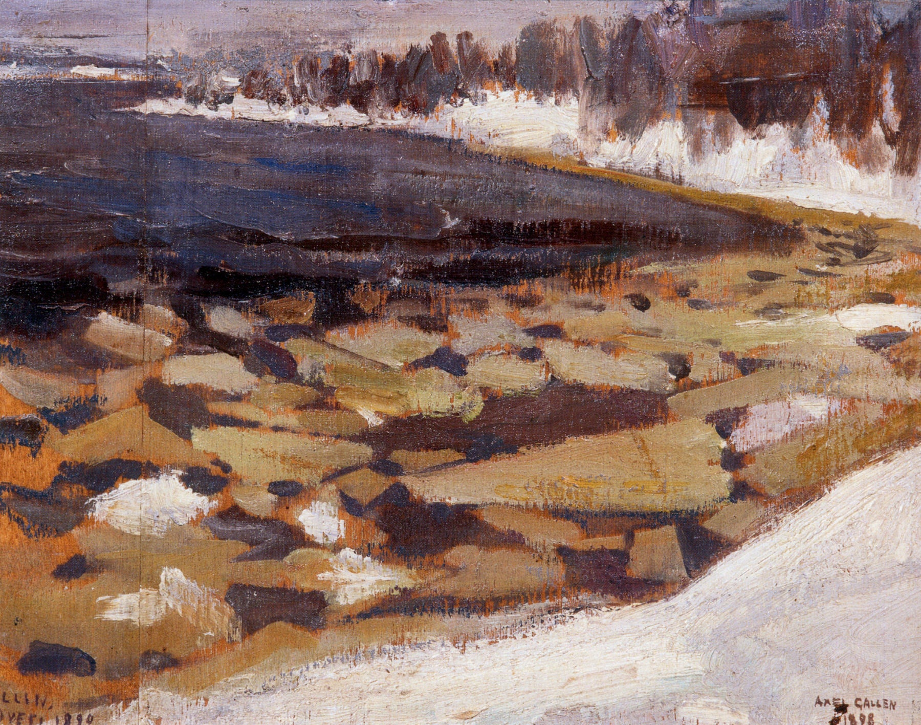 Ice Floes at Kalela's Shore, vintage artwork by Akseli Gallen-Kallela, 12x8" (A4) Poster