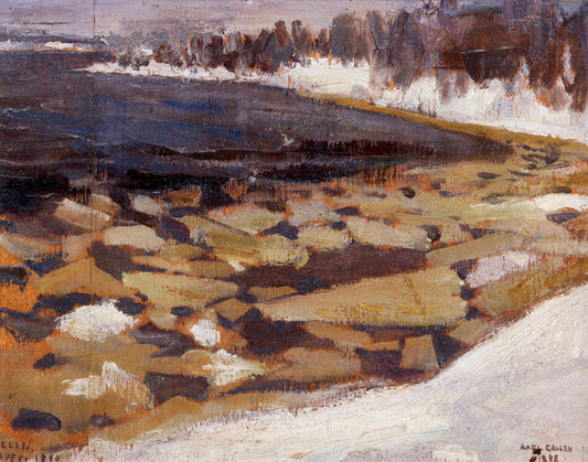 Ice Floes at Kalela's Shore, vintage artwork by Akseli Gallen-Kallela, 12x8" (A4) Poster