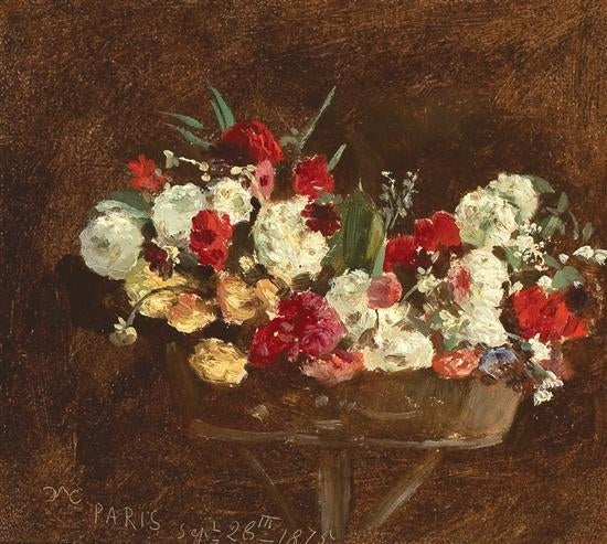 Still-Life with Flowers, vintage artwork by Conrad Wise Chapman, 12x8" (A4) Poster