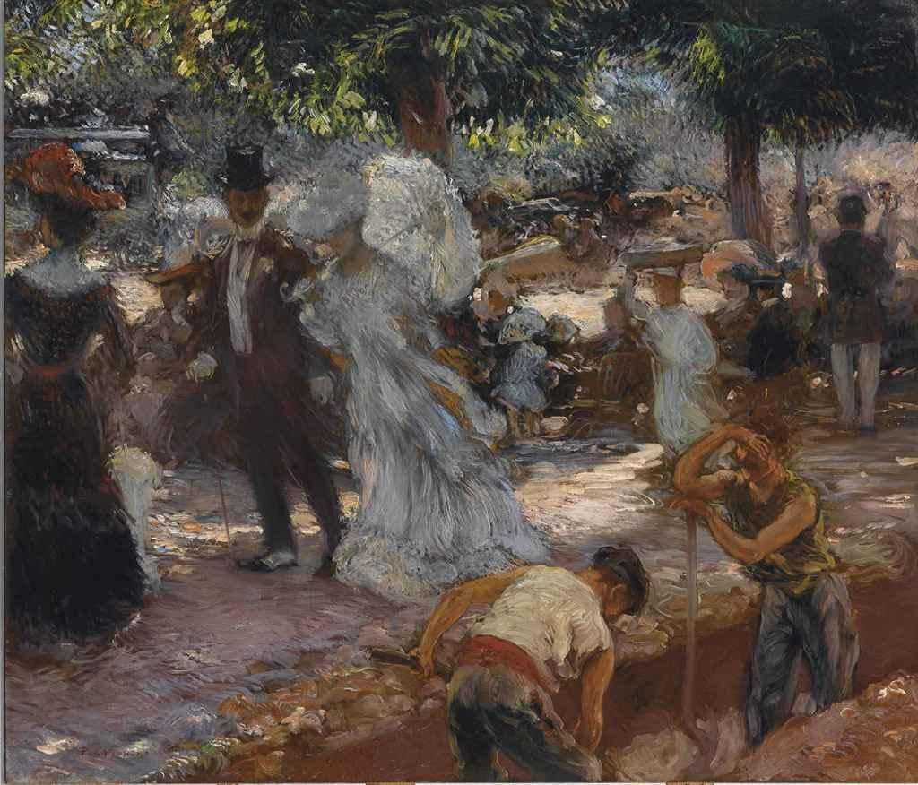 The Promenade, vintage artwork by Gaston La Touche, 12x8" (A4) Poster