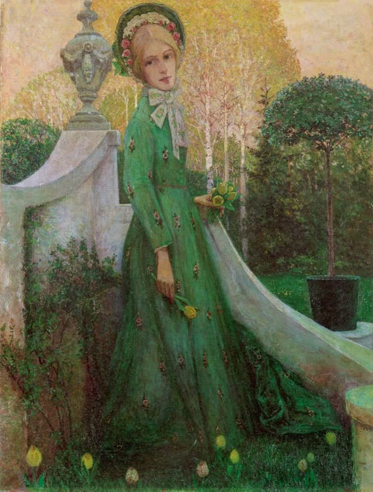 Fruhlingsabend, vintage artwork by Johann Heinrich Vogeler, 12x8" (A4) Poster