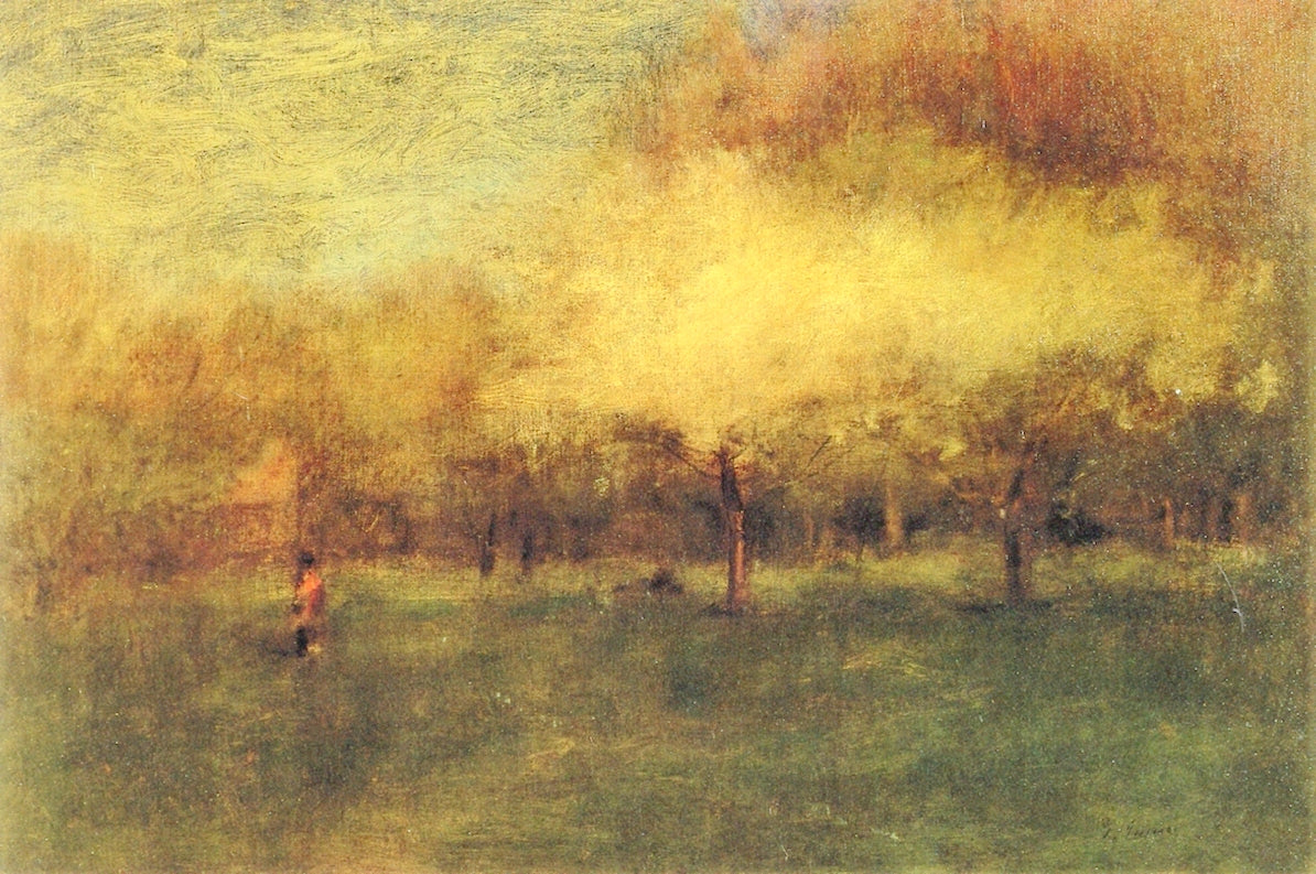Apple Blossoms, Springtime, Montclair, N.J., vintage artwork by George Inness, 12x8" (A4) Poster