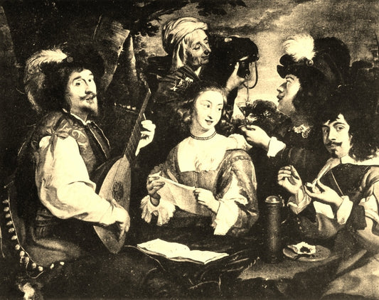 Le concert, vintage artwork by Theodore Rombouts, 12x8" (A4) Poster