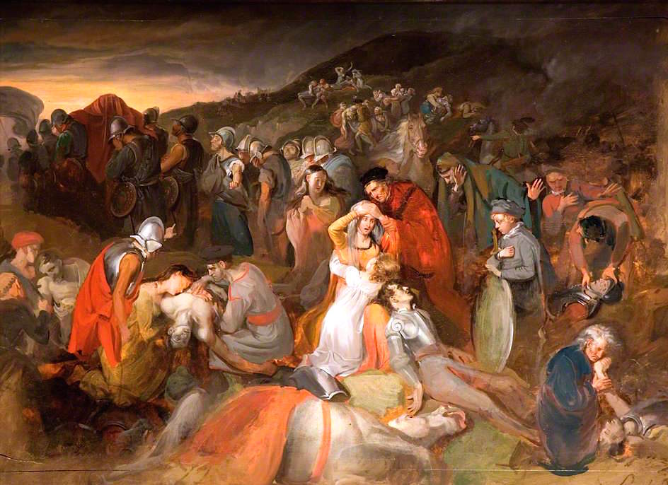 The Day after the Battle of Chevy Chase (study), vintage artwork by Edward Bird, 12x8" (A4) Poster