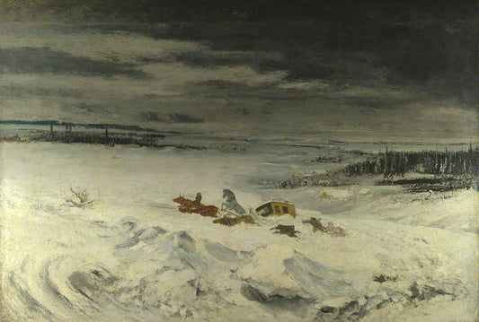 La Diligence in the Snow, vintage artwork by Gustave Courbet, A3 (16x12") Poster Print