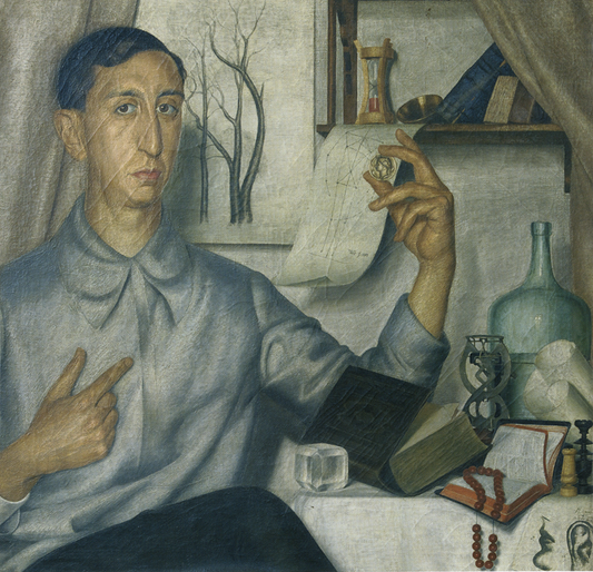 Man Holding a Coin, vintage artwork by Vladimir Grinberg, 12x8" (A4) Poster