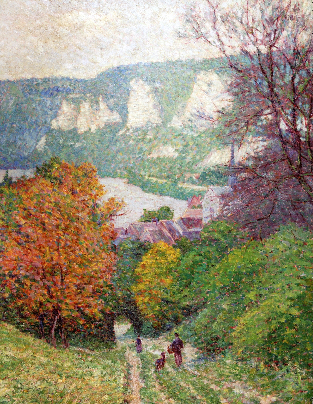 Chemin du Château de la Gaillard, Les Andelys, vintage artwork by Wynford Dewhurst, 12x8" (A4) Poster