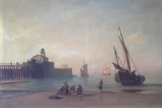 Return back from fishing, vintage artwork by Johan Jacob Bennetter, A3 (16x12") Poster Print