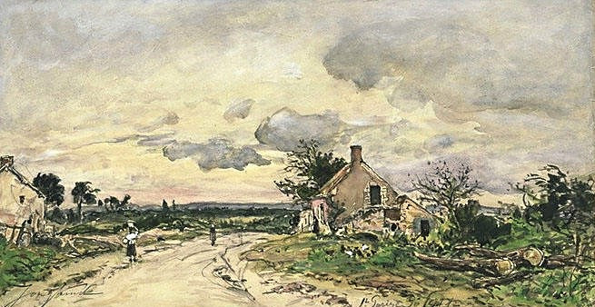 La route à Saint-Parize, vintage artwork by Johan Barthold Jongkind, A3 (16x12") Poster Print