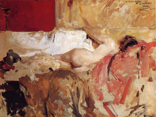 Bacchante, vintage artwork by Joaquin Sorolla y Bastida, 12x8" (A4) Poster