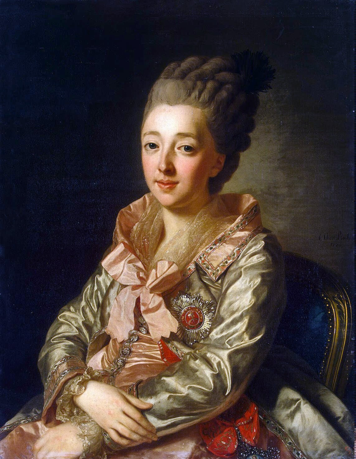 Portrait of Grand Duchess Natalia Alexeyevna, vintage artwork by Alexander Roslin, 12x8" (A4) Poster