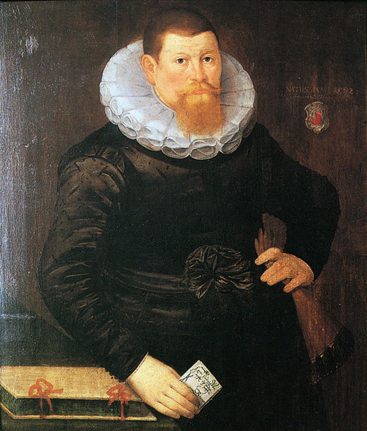Portrait of the Councilor of Bremen Heinrich von Aschen the Elder, vintage artwork by Simon Peter Tilemann, 12x8" (A4) Poster
