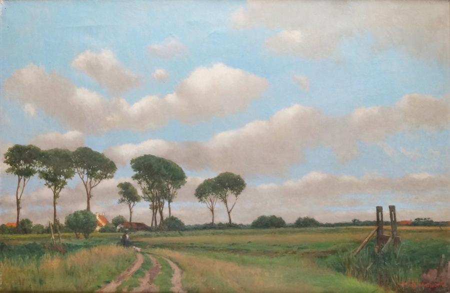 Flemish countryside, vintage artwork by Joseph Leempoels, 12x8" (A4) Poster