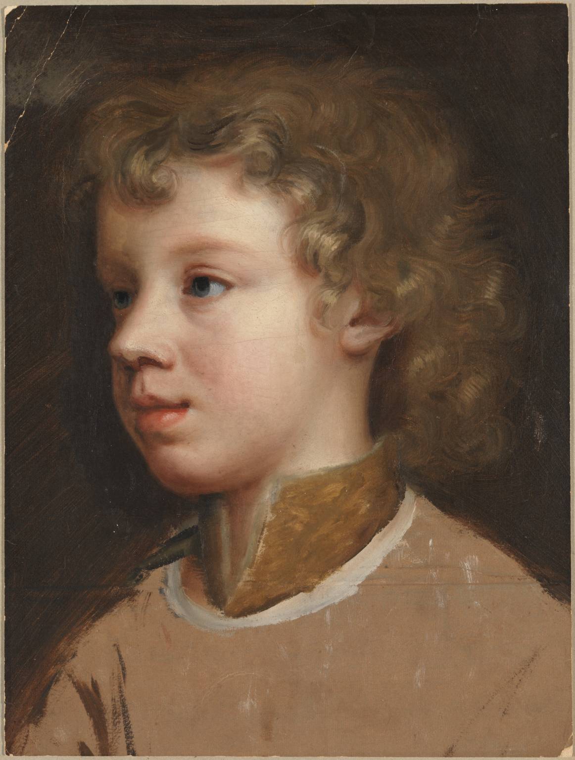 Sketch of the Artist's Son, Bartholomew Beale, Facing Left, vintage artwork by Mary Beale, 12x8" (A4) Poster