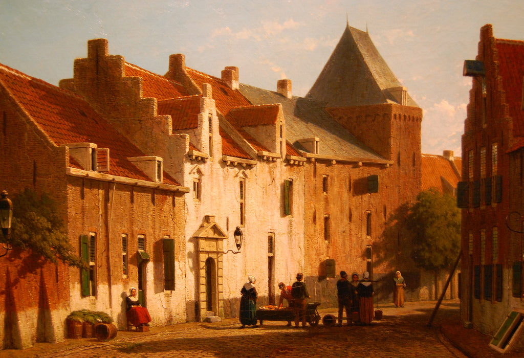 View of a Street in Amersfoort, vintage artwork by Johannes 'Jan' Weissenbruch, 12x8" (A4) Poster