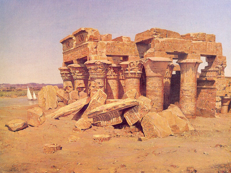 The Egyptian Temple of Kom-Ombo by Walter Launt Palmer,A3(16x12")Poster