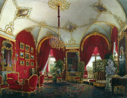 A Corner Hall in the Winter Palace, vintage artwork by Eduard Gau, A3 (16x12") Poster Print