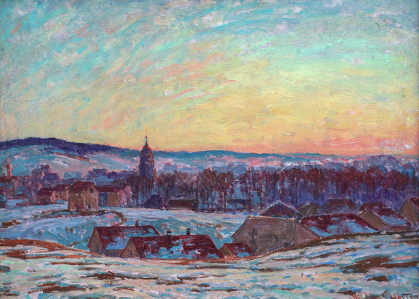 Winter in Gstaad, vintage artwork by William Samuel Horton, 12x8" (A4) Poster