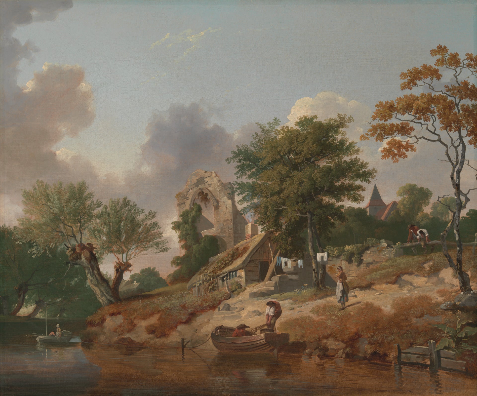 View on the Medway, vintage artwork by Francis Wheatley, 12x8" (A4) Poster