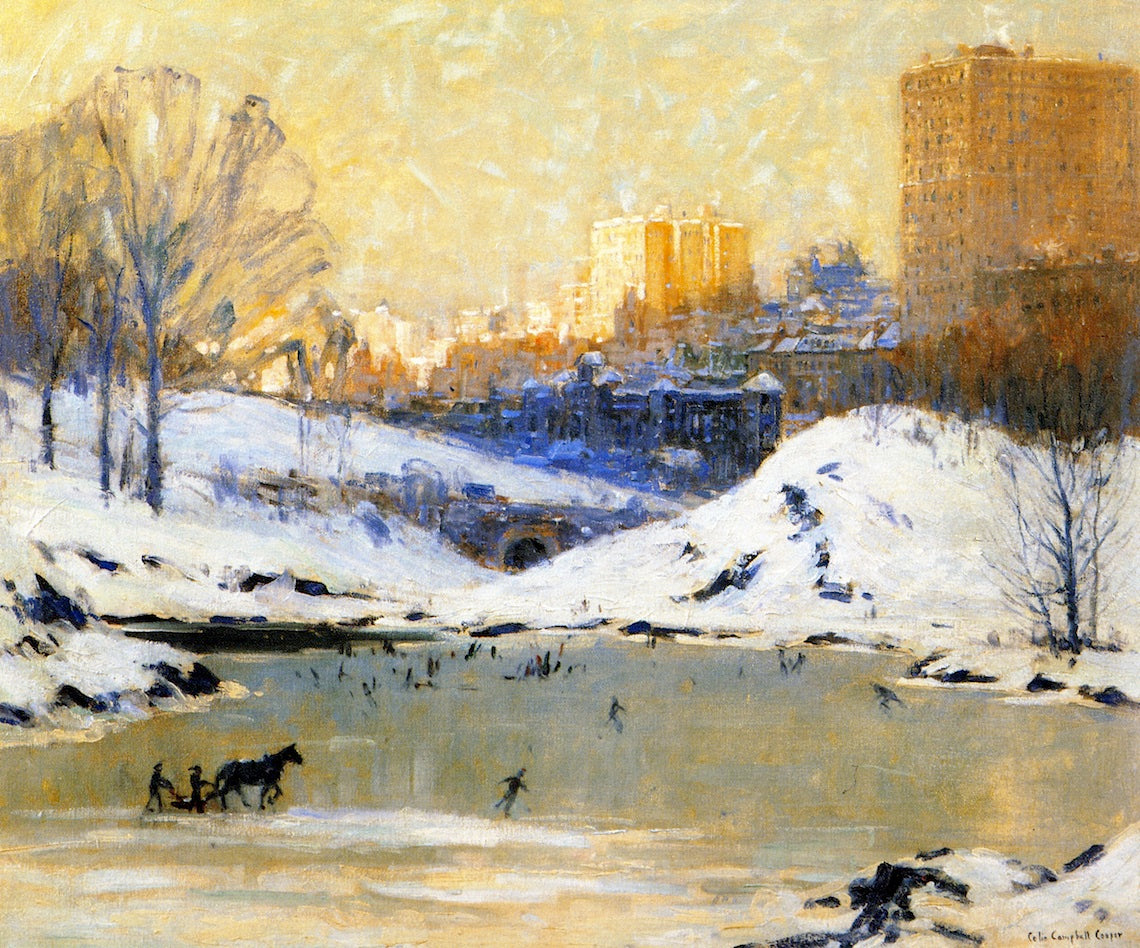 Central Park in Winter by Colin Campbell Cooper,A3(16x12")Poster