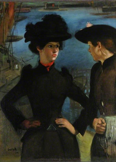 The Coaster Girls, vintage artwork by Sir William Rothenstein, 12x8" (A4) Poster