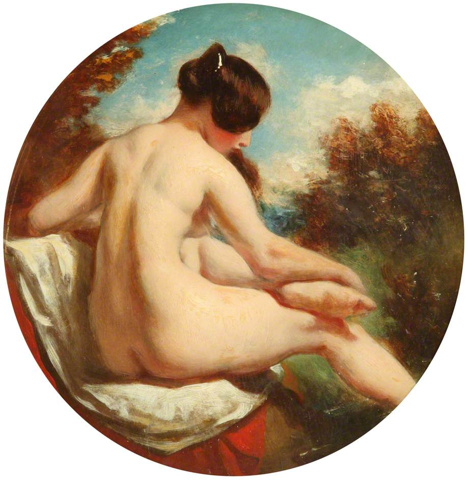 Bather Turned to the Right, vintage artwork by William Etty, 12x8" (A4) Poster