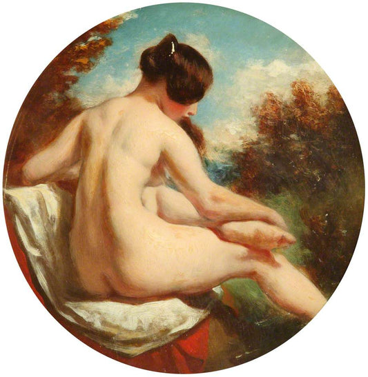 Bather Turned to the Right, vintage artwork by William Etty, 12x8" (A4) Poster
